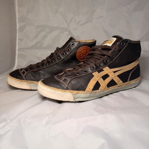Onitsuka Tiger Other - Onitsuka Tiger Sneakers Mens 8 Brown Leather High Top Distressed HL726 Kobe OK